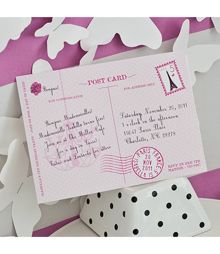Glamorous Paris Postcard - Parisian Party Invitation